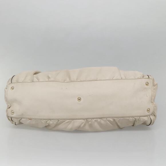 GUCCI Tote Bag Leather Ivory Gold - Picture 9 of 16